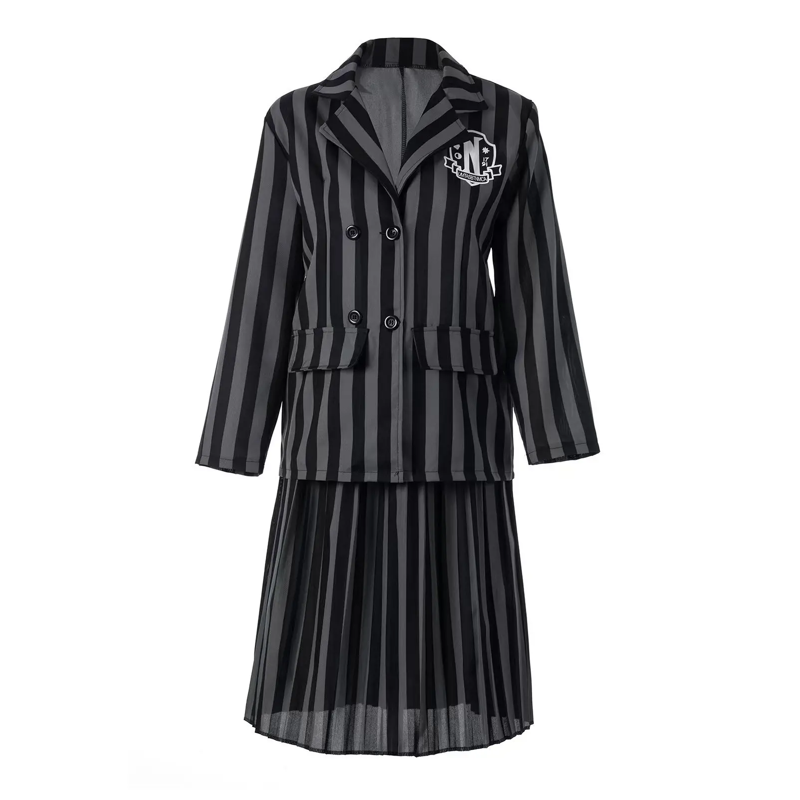 Wednesday Addams Cosplay Family Costume Adult Kids Nevermore School Uniform Jacket Skirt Suit for Women Halloween Party Clothing