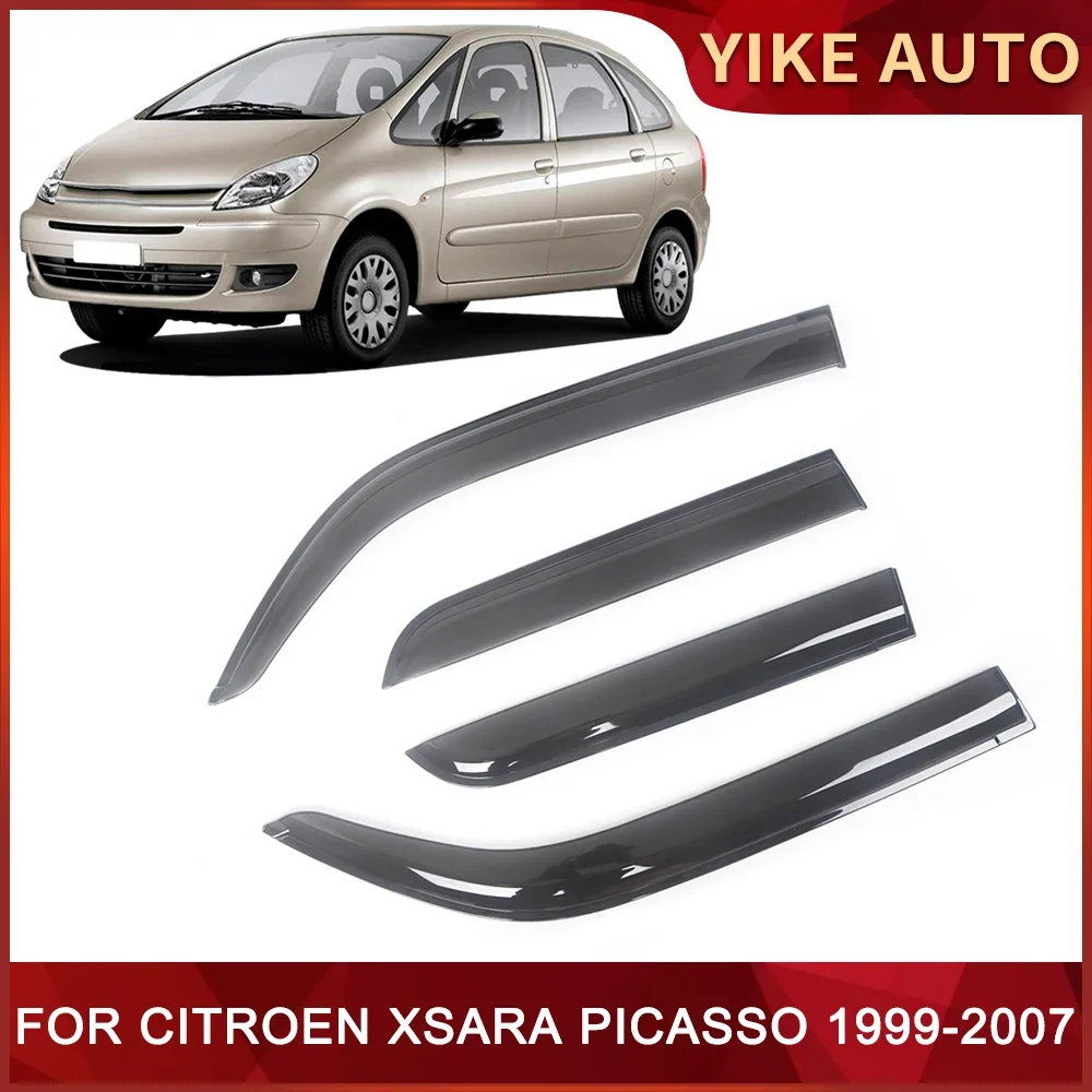 Window Visor for CITROEN XSARA PICASSO 1999-2007 Weathershied  Door Visor Wind Sun Rain Guards Side Window Wind Deflectors Auto