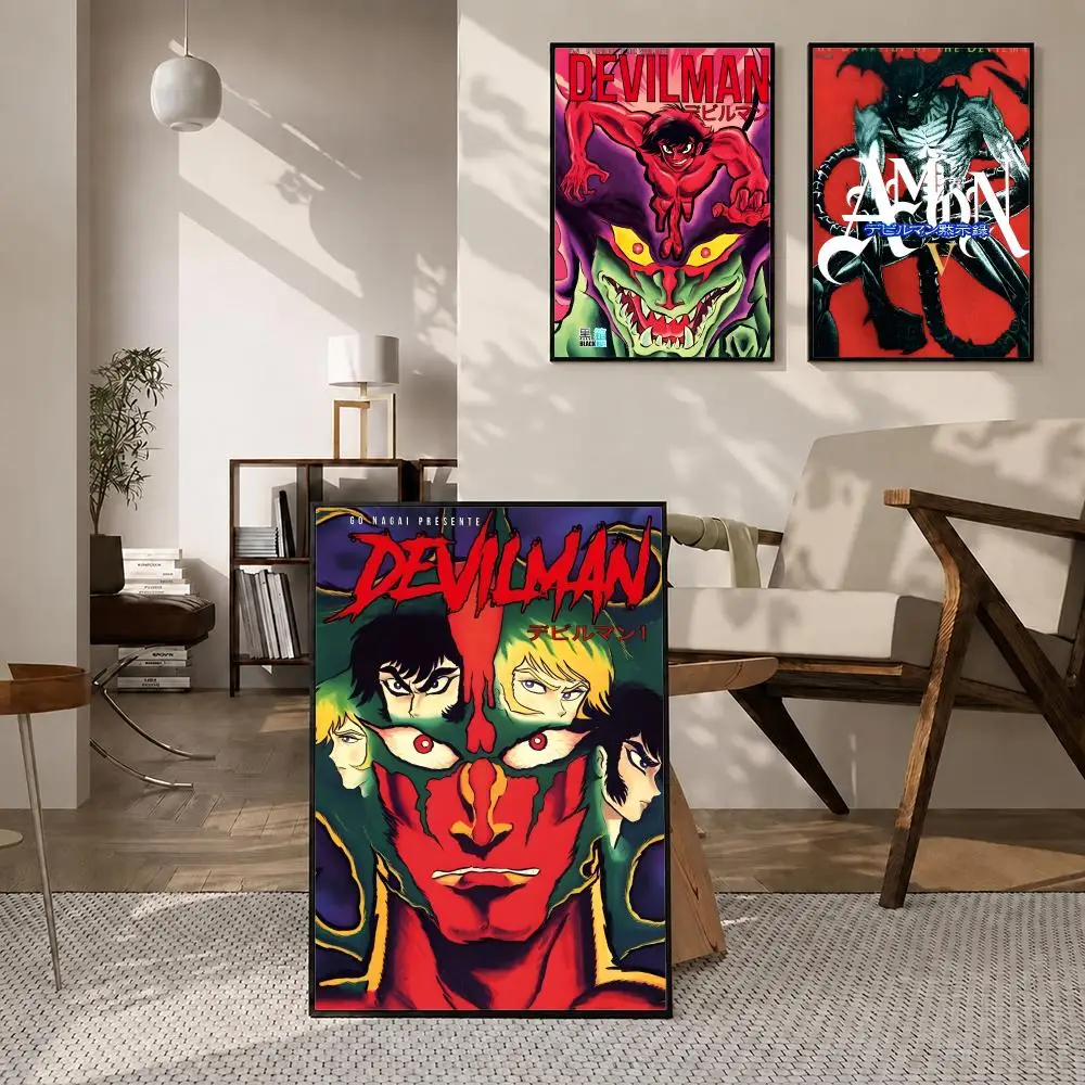 Anime Devilman Poster High-definition  stickers, suitable for bedroom, living room, home decoration