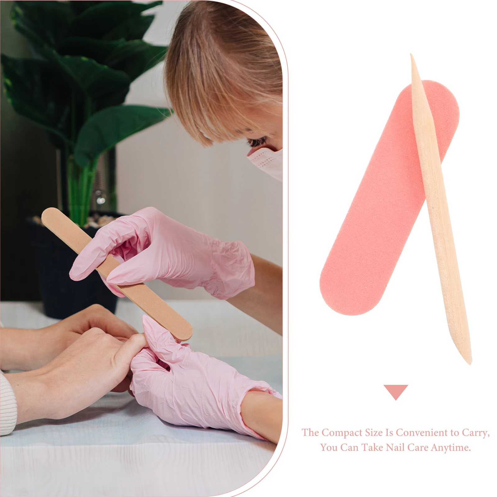 50-delige wegwerp manicureset Mini-nagelvijlen voor natuurlijke nagels Fijn slijpen Draagbare nagelverzorgingshulpmiddelen Professionele kwaliteit