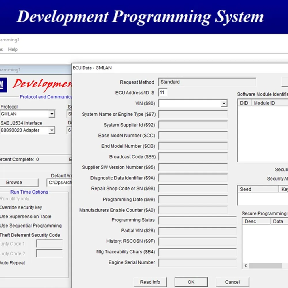 2021-2022 para sistema de programación de desarrollo Gm, versión de lanzamiento DPS v4.52 con licencia