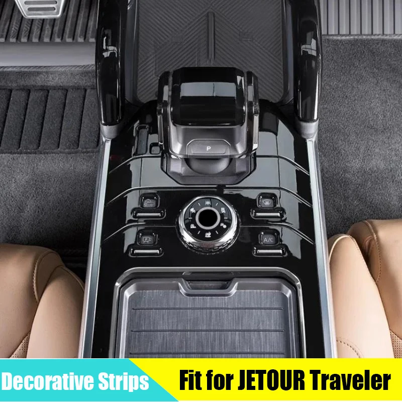 

Car Center Console Frame Suitable for JETOUR Traveler T2 2023 Center Console Both Sides ABS Decorative Strips Car Interior Parts