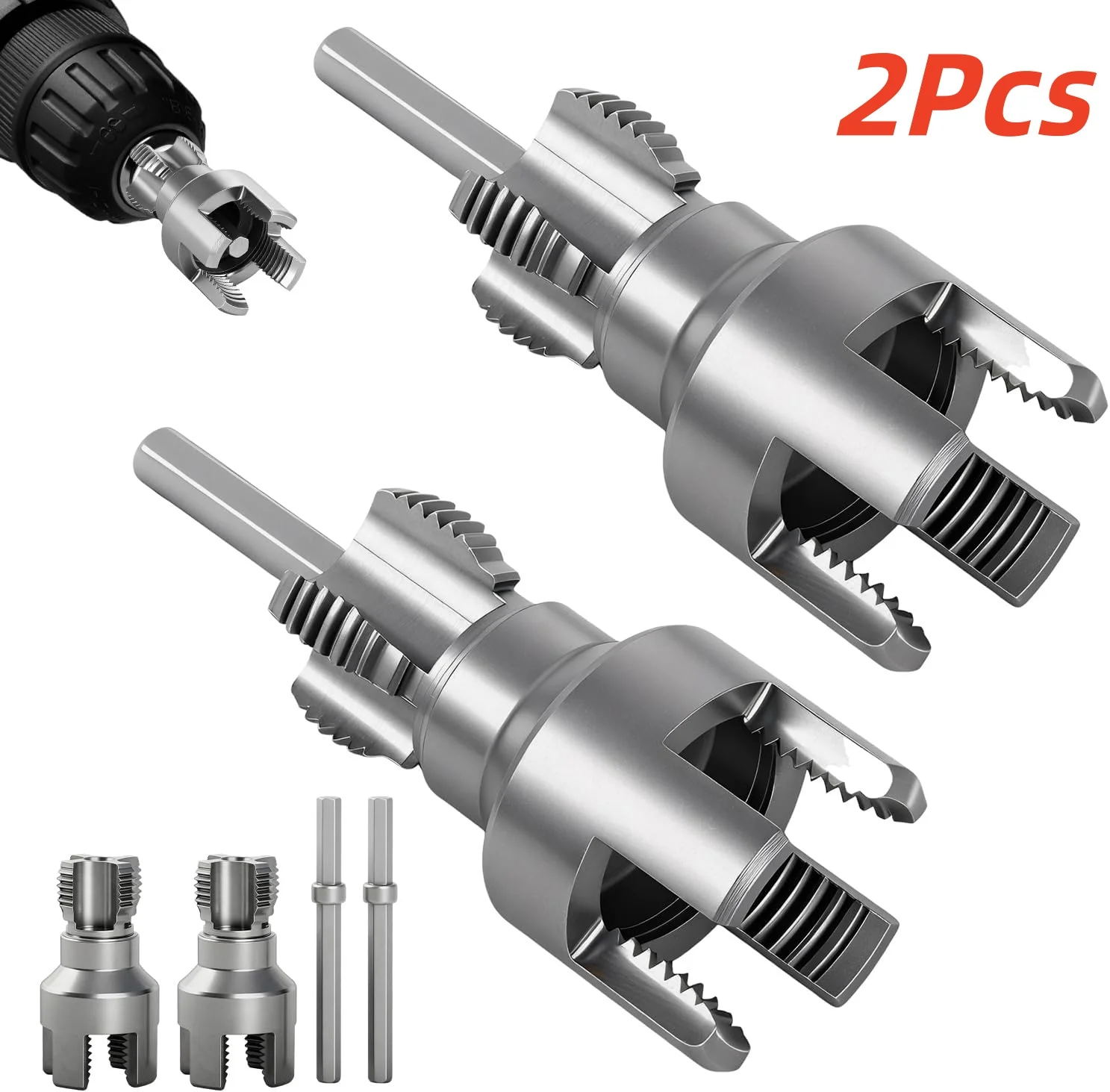 2 In 1 Internal External Pipe Thread Cutting Tool Kit for Electric Drill Compatible PVC Pipe Threader Pipe Thread Cutting Tool
