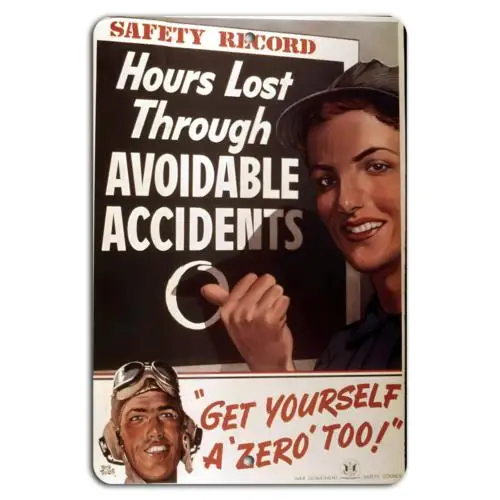 Prevent Accidents: Aim for Zero Lost Hours!-Aluminum-tin sign