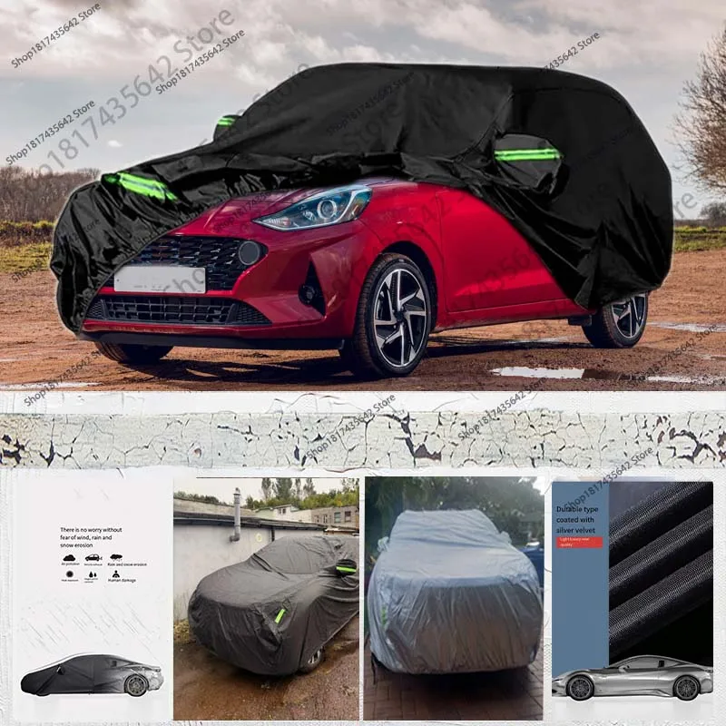 

Защитный полный автомобильный чехол для Hyundai I10 2013-2020, водонепроницаемый, ветрозащитный, уличный, с полным покрытием, солнцезащитный козырек, пылезащитный