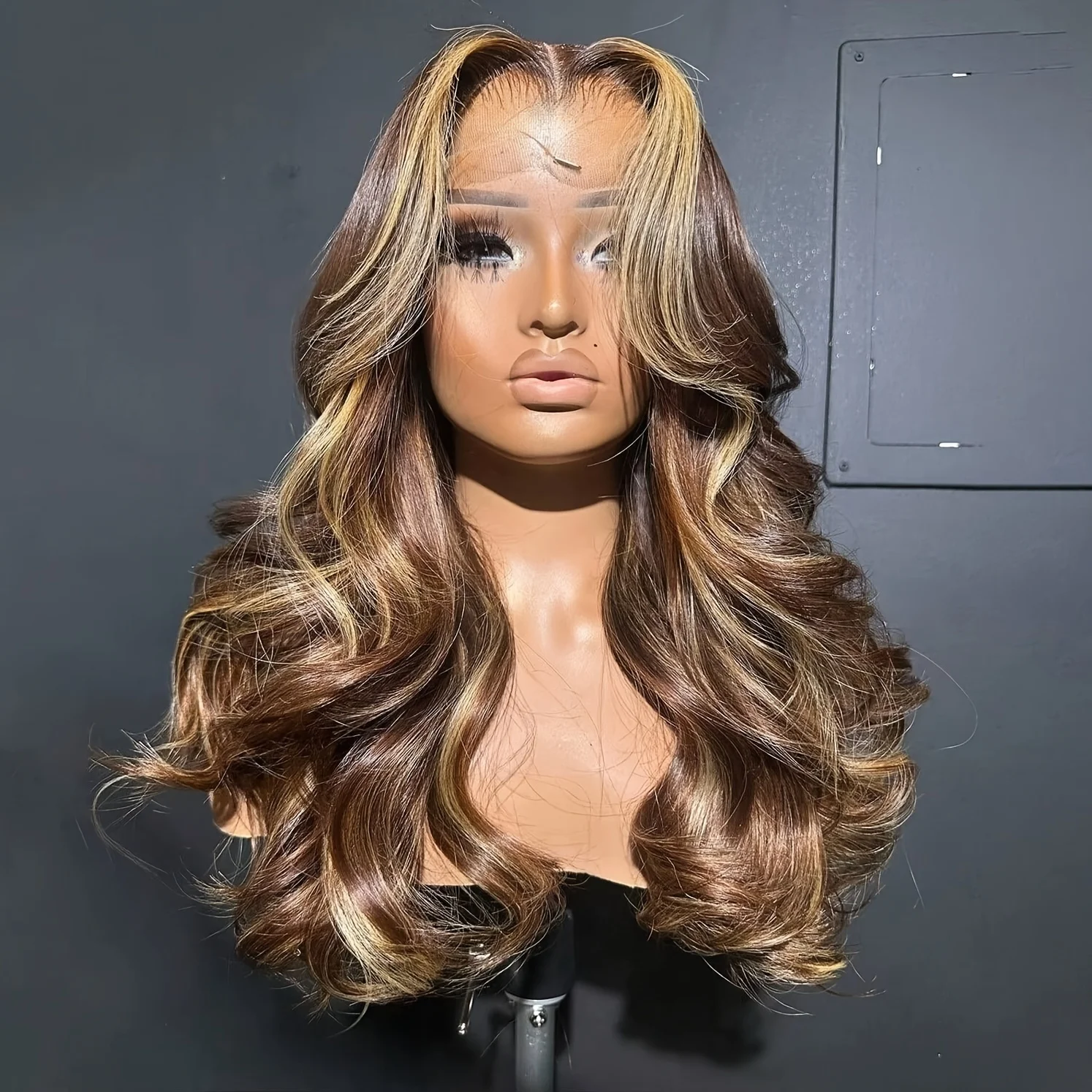 250% Dichte Ombre Honigblonde Lace Front Perücke Echthaar 13x4HD Highlight Body Wave Lace Front Perücken Echthaar für Frauen