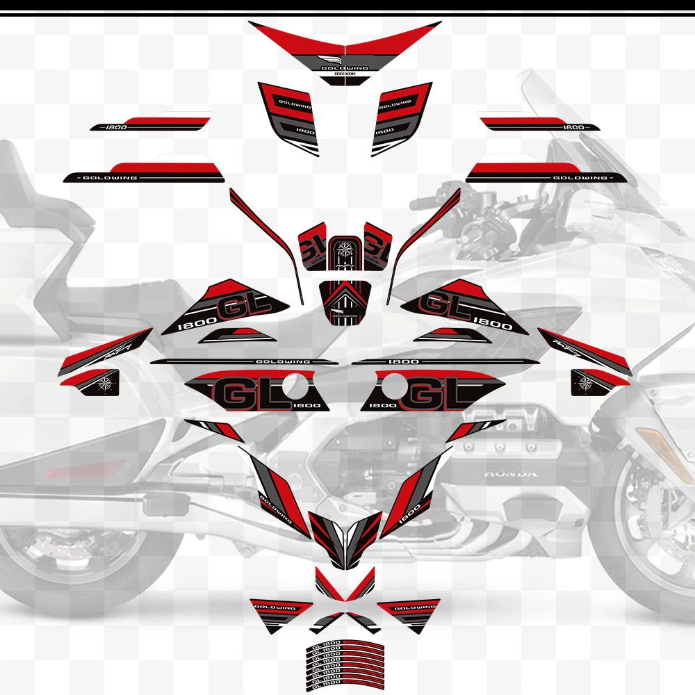 Fuel Oil Tank Pad Stickers For Honda Goldwing GL1800 F6B Wheel Front Fender Protector Decals 2018 2019 2020 2021 2022 2023 2024