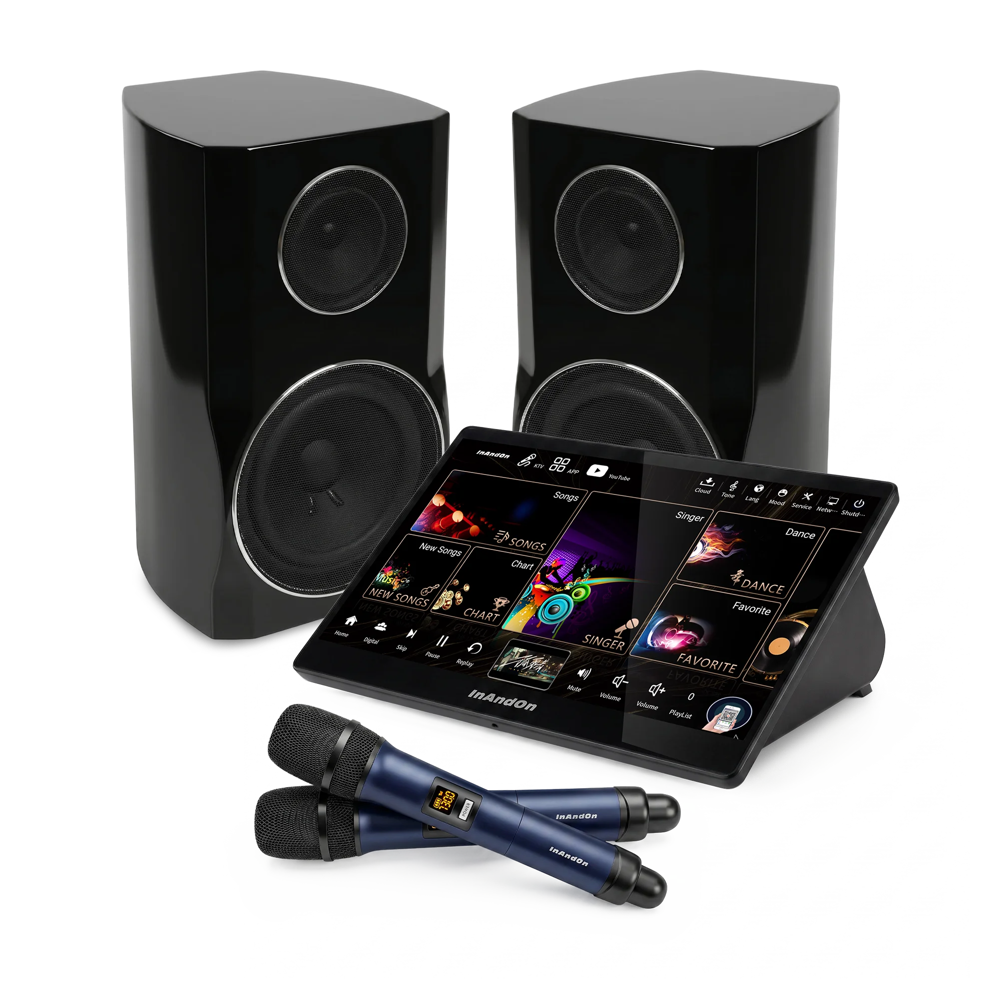 KD9MAX 5in1 Karaoke Machine 4TB with Dual Speakers 15.6 Inch Touch Screen Wireless Microphones Karaoke System OEM ODM