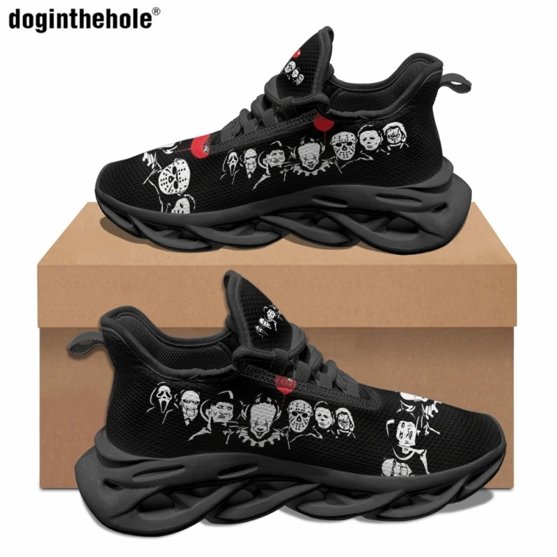 Doginthehole Horror Movie Design Casual Flat Shoes Fashion Trend Classic Sneakers Outdoor Non-slip Wear-resistant Running Shoes