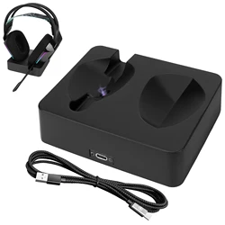 Geekria Headphones Charging Stand for Logitech G733 Lightspeed Wireless Gaming Headset, 3D Printed Resin Charging Dock (Black)