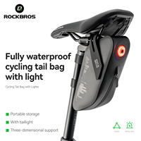 ROCKBROS Bicycle Bag Bike Saddle Bag with Smart Brake Sensor Rear Light 0.8L Waterproof MTB Road Cycling Seat Tail Bag