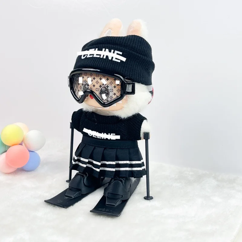 (Vêtements uniquement)Labubu V1/2/3 vêtements de poupée combinaison de Ski platine Cool v-outfit Chic ensemble d'hiver pour 17 cm Figure Photo accessoire cadeau