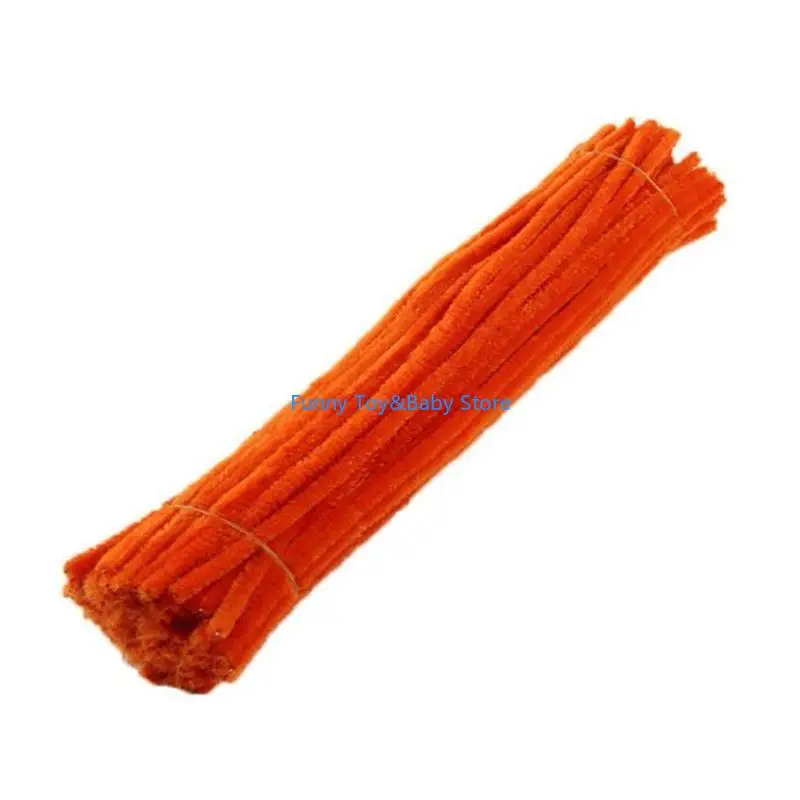 100 pièces cure-pipes 24 couleurs tiges Chenille pour bricolage Art pour artisanat créatif C90B