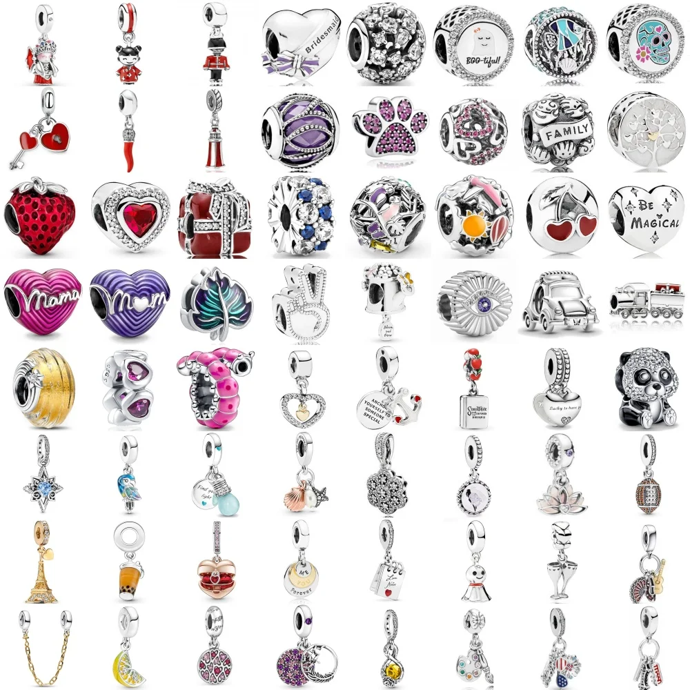 Hot Selling 925 Silver,Car,Strawberry Bead Chili,Bird,iron T