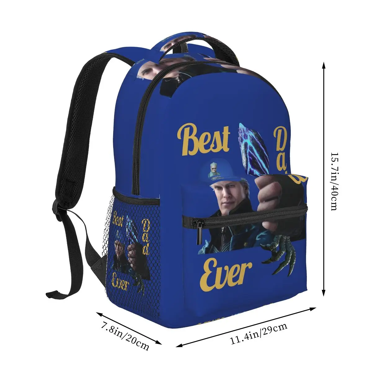 Game Devil May Cry Vergil Best Dad Ever Backpack Student Boys Girls BookBag Kids School Bag Computer Shoulder Bags for Men Women