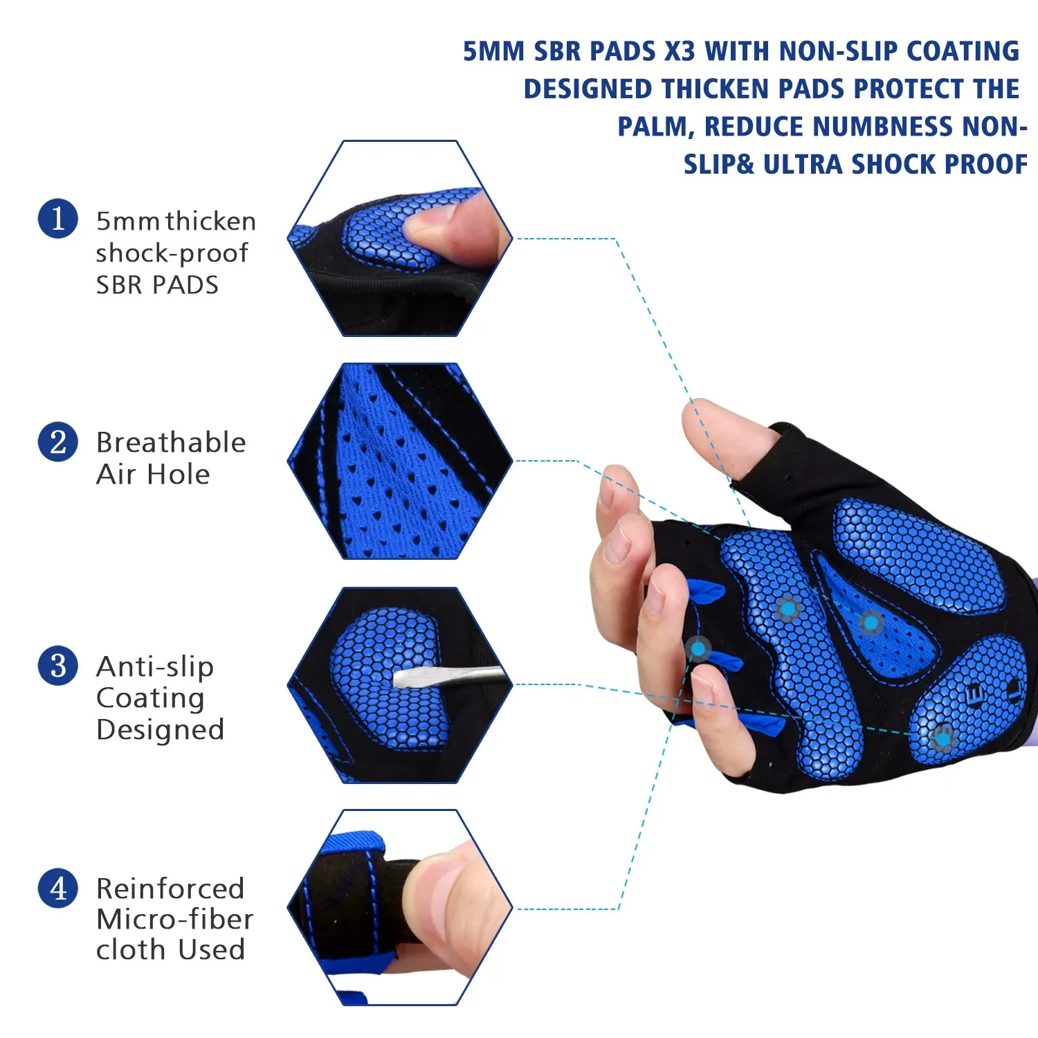 MOREOK guanti da bici 5MM SBR Pads guanti da Mountain Bike guanti da bicicletta traspiranti guanti da ciclismo antiscivolo per bici da strada per