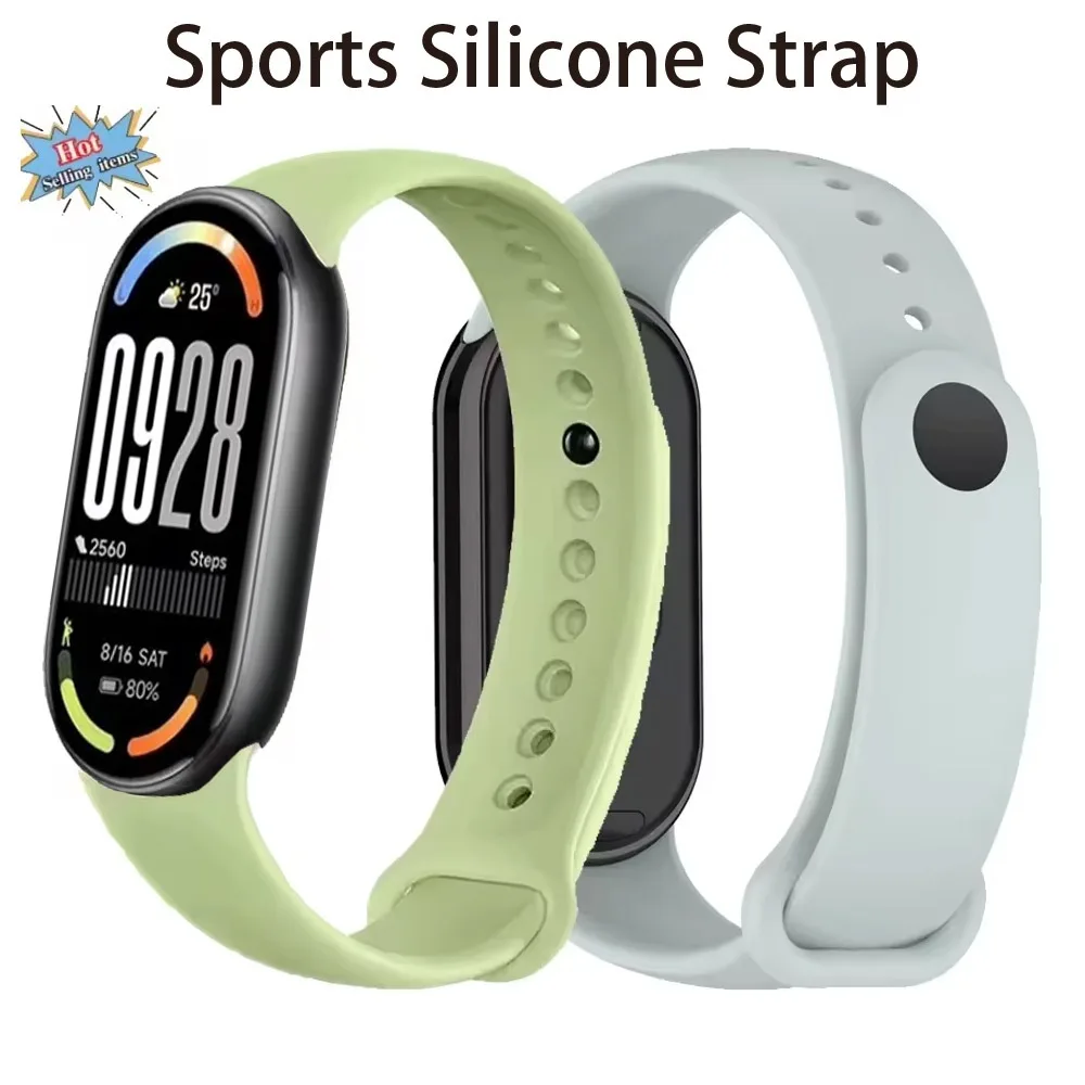 Sport-Silikonarmband für Xiaomi Band 10 9 8 Smartwatch, bequemes Band, austauschbar für Mi Band 10/Mi Band 8 9 Zubehörgürtel
