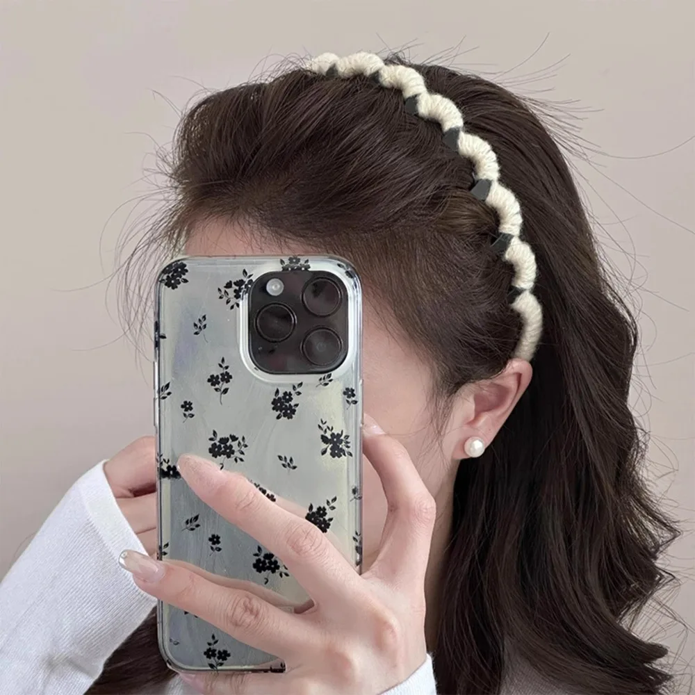 Non-Slip Wavy Toothed Headband Korean Style Bendable Anti-Slip Zig Zag Comb Elastic Plastic Fluffy Hair Hoop Hair Accessories