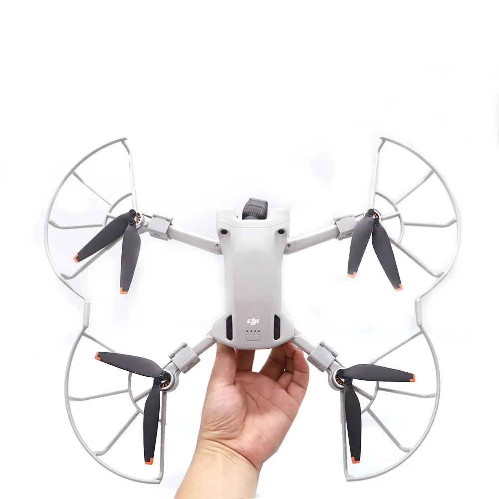 Protetor de hélice para DJI Mini 3 Pro e Mini 3 Landing Gear, Protetor de hélices integrado, Anéis de blindagem, Drone Guards Acessórios