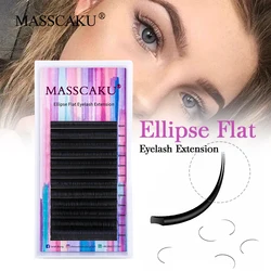 Outstanding quality flat eyelash matte ellipse eyelash extension custom own brand 8-18mm & mix length silk mink lash extensions