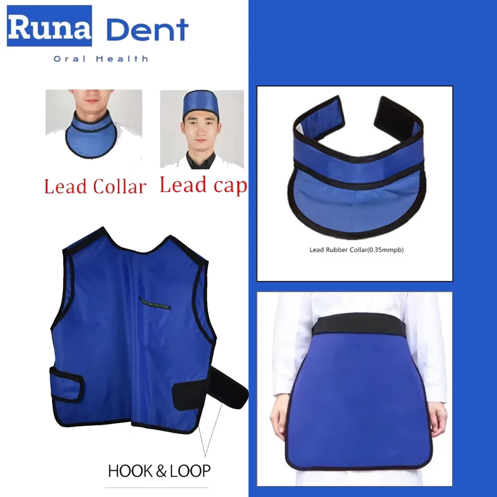 0.35mm Lead Dental Protective Apron X-Ray Radiation Vest Adjustable Straps High Shielding Collar