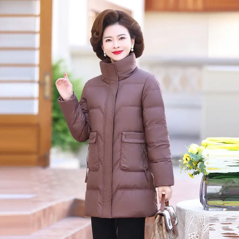 

2025 Winter New Women's Down Jacket Commuter Windproof Stand Collar Oversized Slimming Jacket