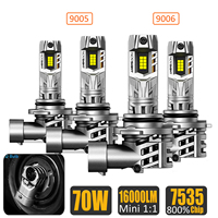 NOVSIGHT 9005 HB3 9006 HB4 Car LED Headlight Head Lamp Bulbs lights 70W 16000LM 6500K Easy Install No Adapter Mini1:1 7535 Chip