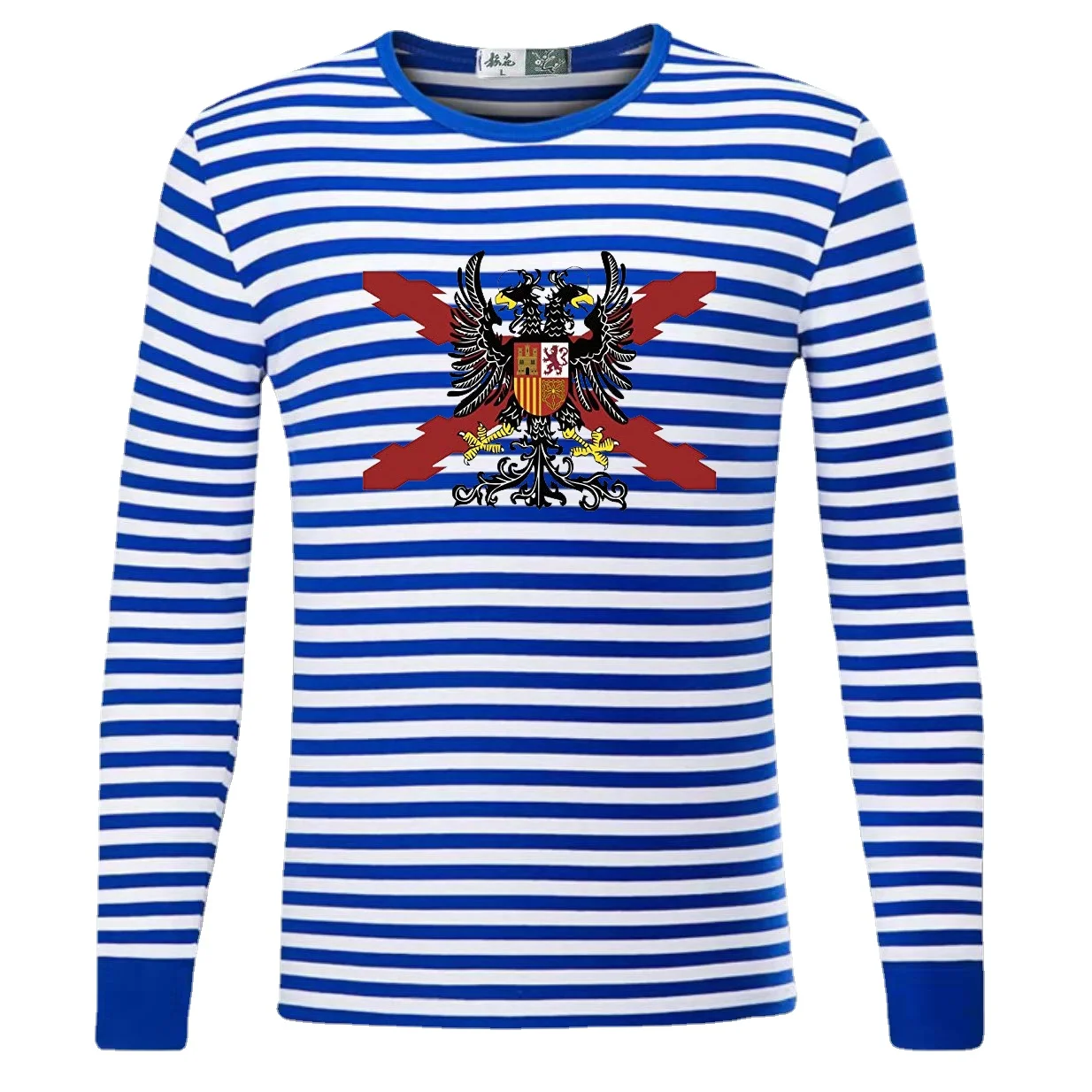 Tercios Españoles. Spanish Tercios Flag Sailor's Striped Shirt Cotton Blended Long Sleeve Mens Stripes T-Shirt Telnyashka Tops