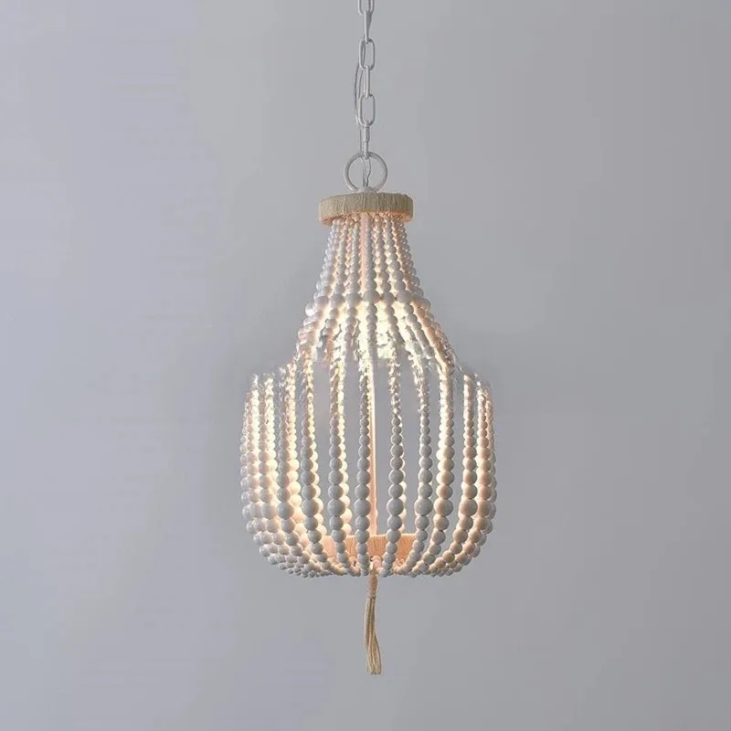 

Wooden bead small chandelier bedroom study aisle bohemian style little princess room chandelier