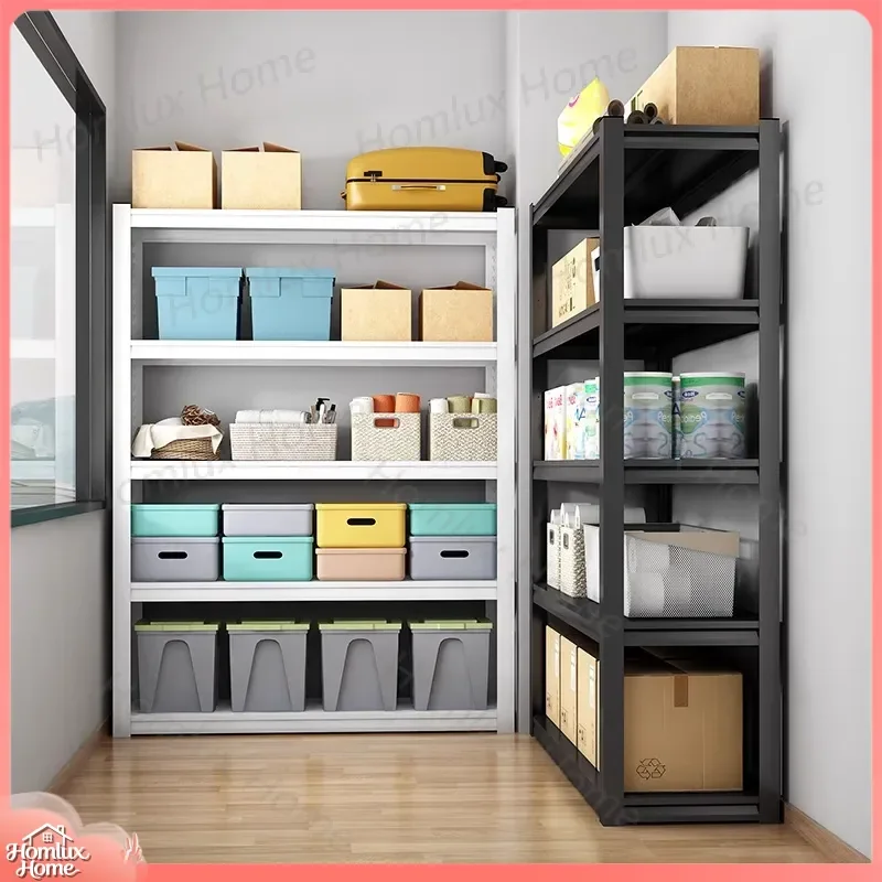 Multi-layer Floor-to-Ceiling Household Shelves for Balcony Storage Room Sundries Organization Iron Display Shelving Unit for