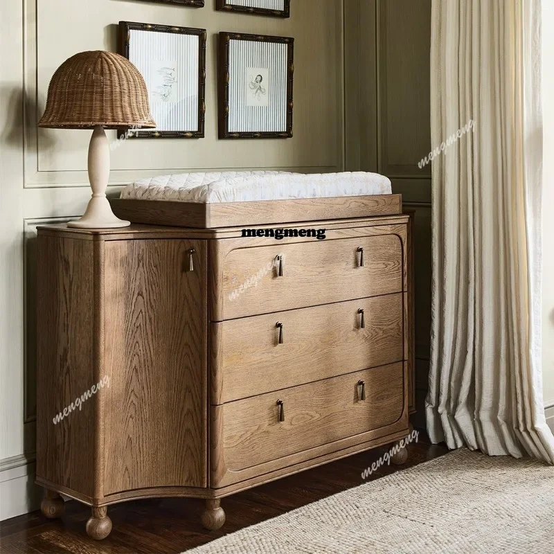 

Z136French retro chest cabinet, entrance cabinet, medieval art sense, solid wood locker, wall side storage cabinet for bedroom