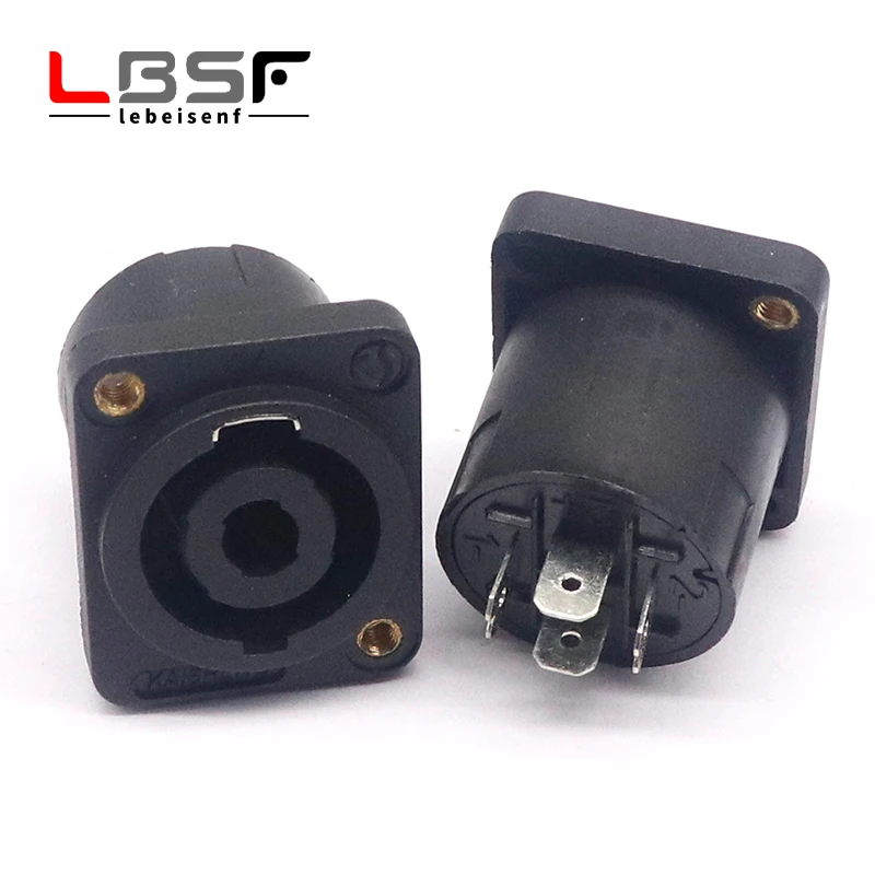 Conector de placa de montaje en Panel XLR de 4 pines Speakon, conector hembra Powercon de 4 polos, tuerca adaptadora de Cable de Audio y vídeo XLR