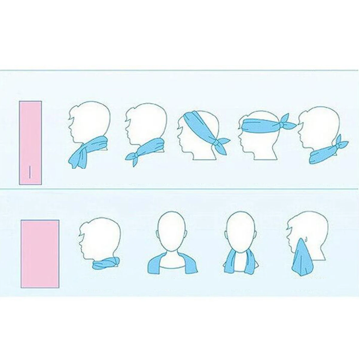 قماش أخضر للتبريد مقاس 27 × 77 سم للرياضة والسفر واللياقة البدنية في الهواء الطلق والصيف والسفر البارد