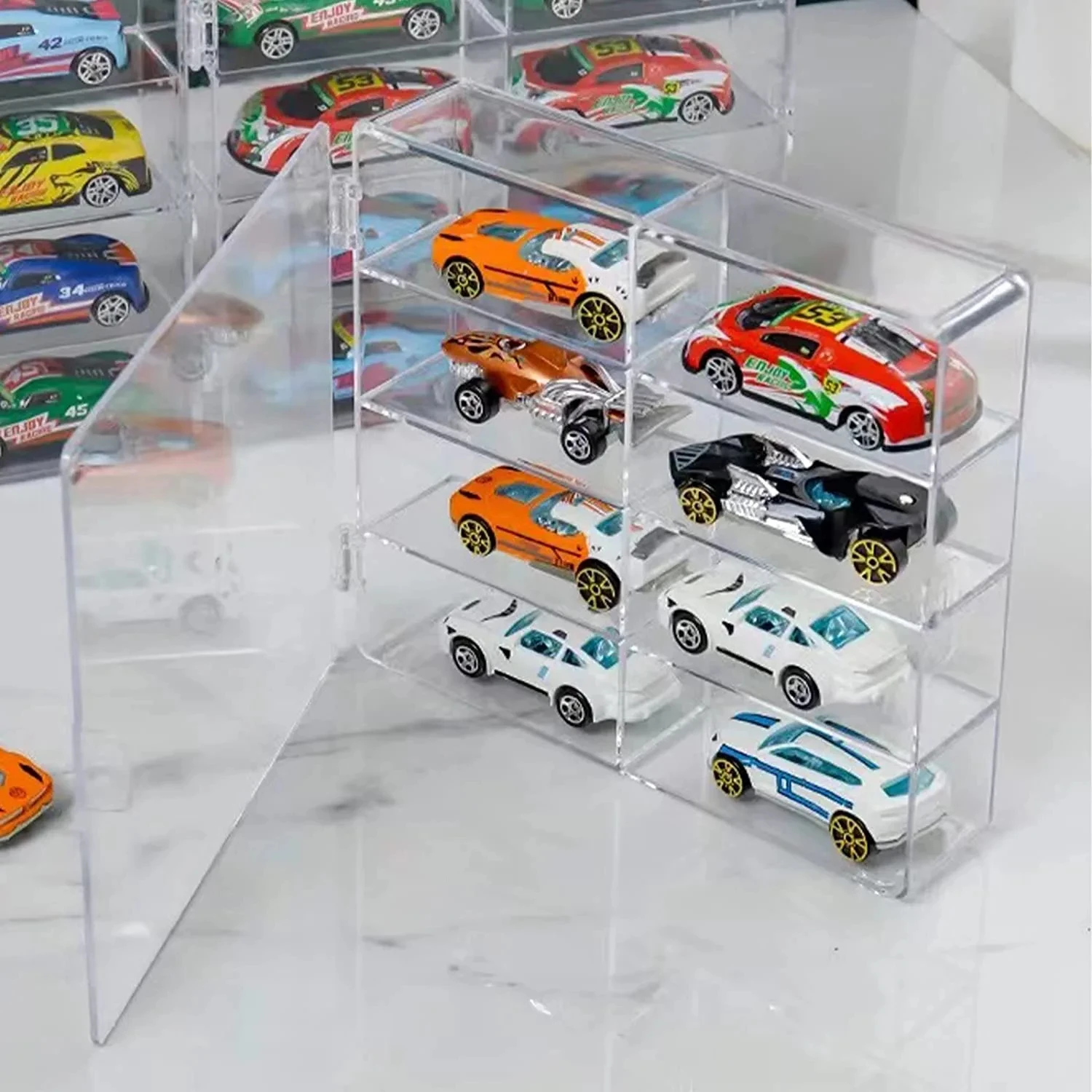 1/64 Scale Matchbox Wheels Toy Car Display Case Clear Cars Storage Organizer,Dustproof,Clear Matchbox Toy Car Display Box