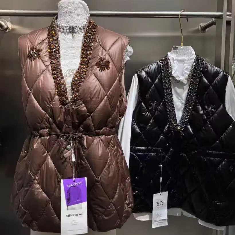 الراقية الجديدة في الماس غرزة أكمام ملابس خارجية سترة نسائية السيدات الخريف الشتاء 2025 الاتجاه الجديد سترة معطف ملابس امرأة #6