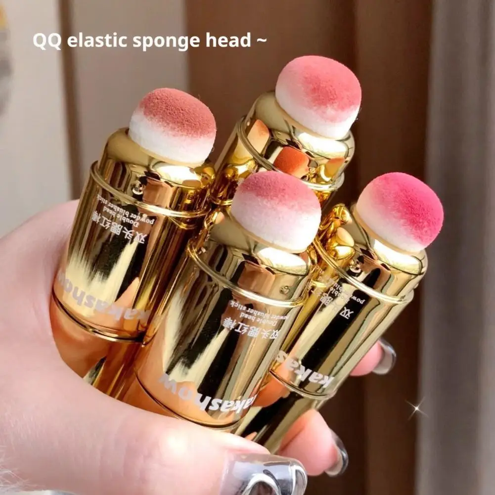 Delicate roterende dubbele kop poederblush stick, niet vervagend, meerdere kleuren om uit te kiezen Blush Stick, natuurlijk duurzaam