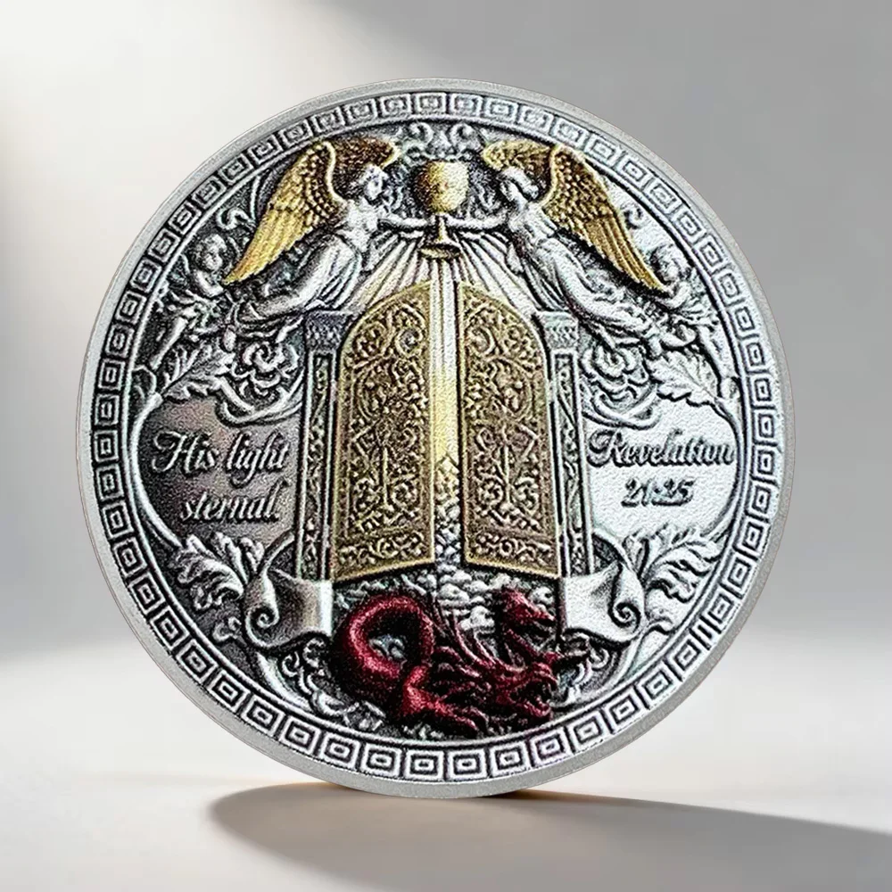 Saint Michael The Archangel Souvenir Coin The Lord Is A Warrior Silver Plated Collection Coin Home Decor