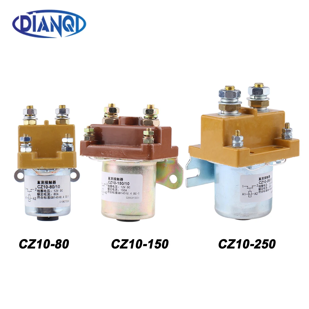 1 Buah Sakelar Kontaktor DC CZ10-80/150/250 1NO untuk Mobil dan Sistem Kontrol 80A 150A 250A 12V 24V 72V