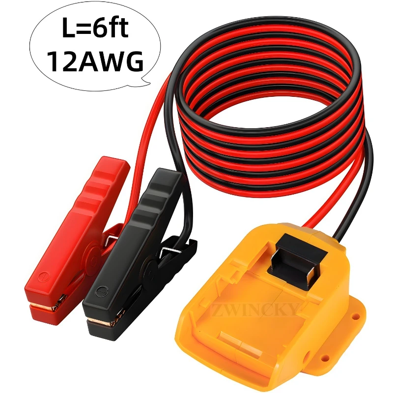 

Igniter Jumper Cable with Adapter for DeWalt 18V Battery 12AWG 6FT Car Jumper Booster Cable Temperature Resistant (no Battery