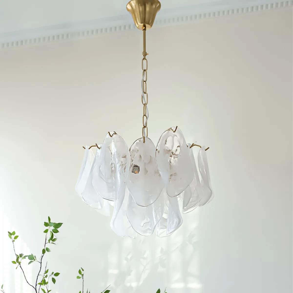 French romantic cloud glass chandelier, modern light luxury living room bedroom children's room dining room lamps