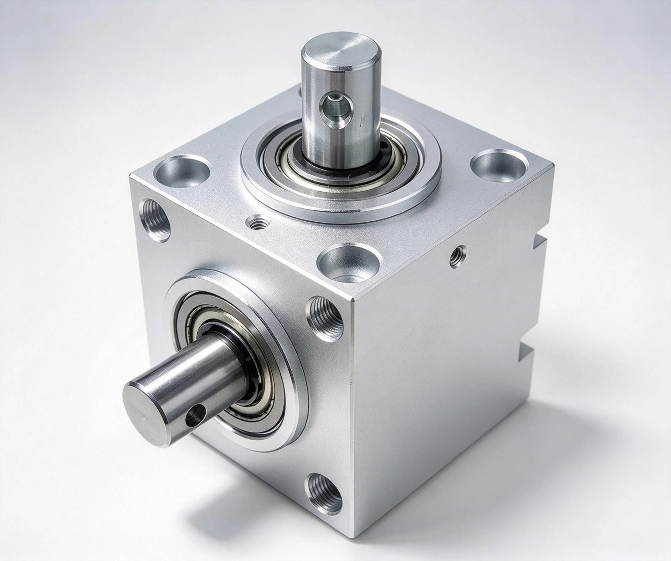 90 ° commutator dual axis vertical right angle gearbox 2000RPM 12Nm 1.5M 20T gear 15MM shaft diameter