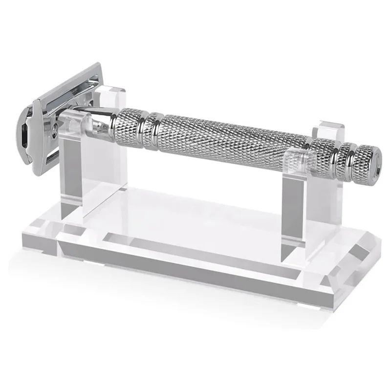 HRBAJ-Acrylic Men' S Razor Stand Holder, For Shave Revolution, MK-23C, Viking Blade Chief, Clear Black, 1 Pack