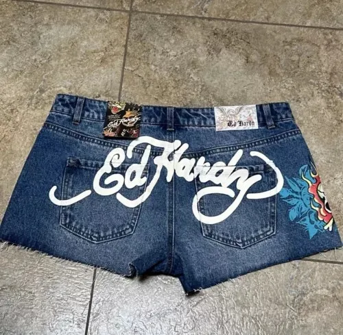 Celana pendek Y2K Harajuku wanita, celana pendek Denim biru Retro motif grafis huruf Hip Hop Gotik, rok pendek Mini ramping pinggang tinggi modis