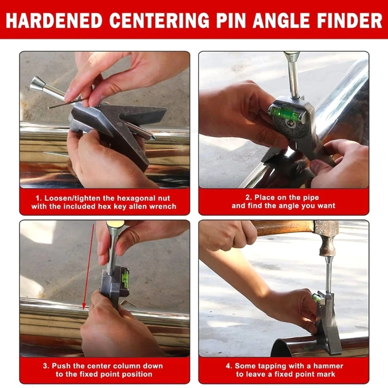 Heat Resistant Safety Pipe Marker Centering Head Tool Center Finder Positions Alignment for Welders Measure Mark Locate