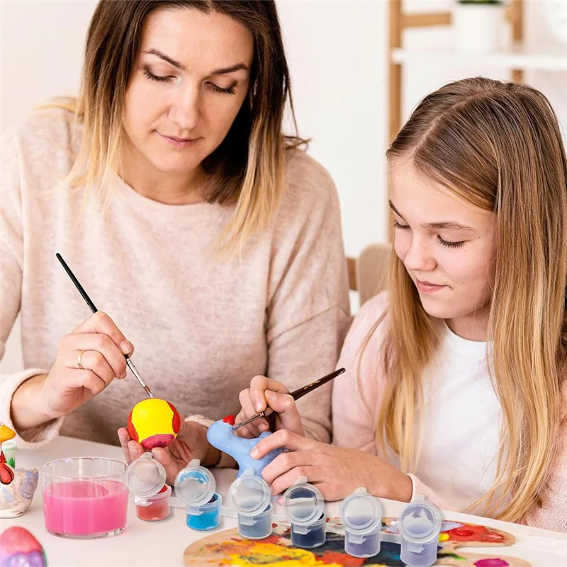 

120Pcs Paint Containers With Lids, 40 Strips Paint Containers Acrylic Paint With Lids For Craft Paint Storage Classroom-AU47