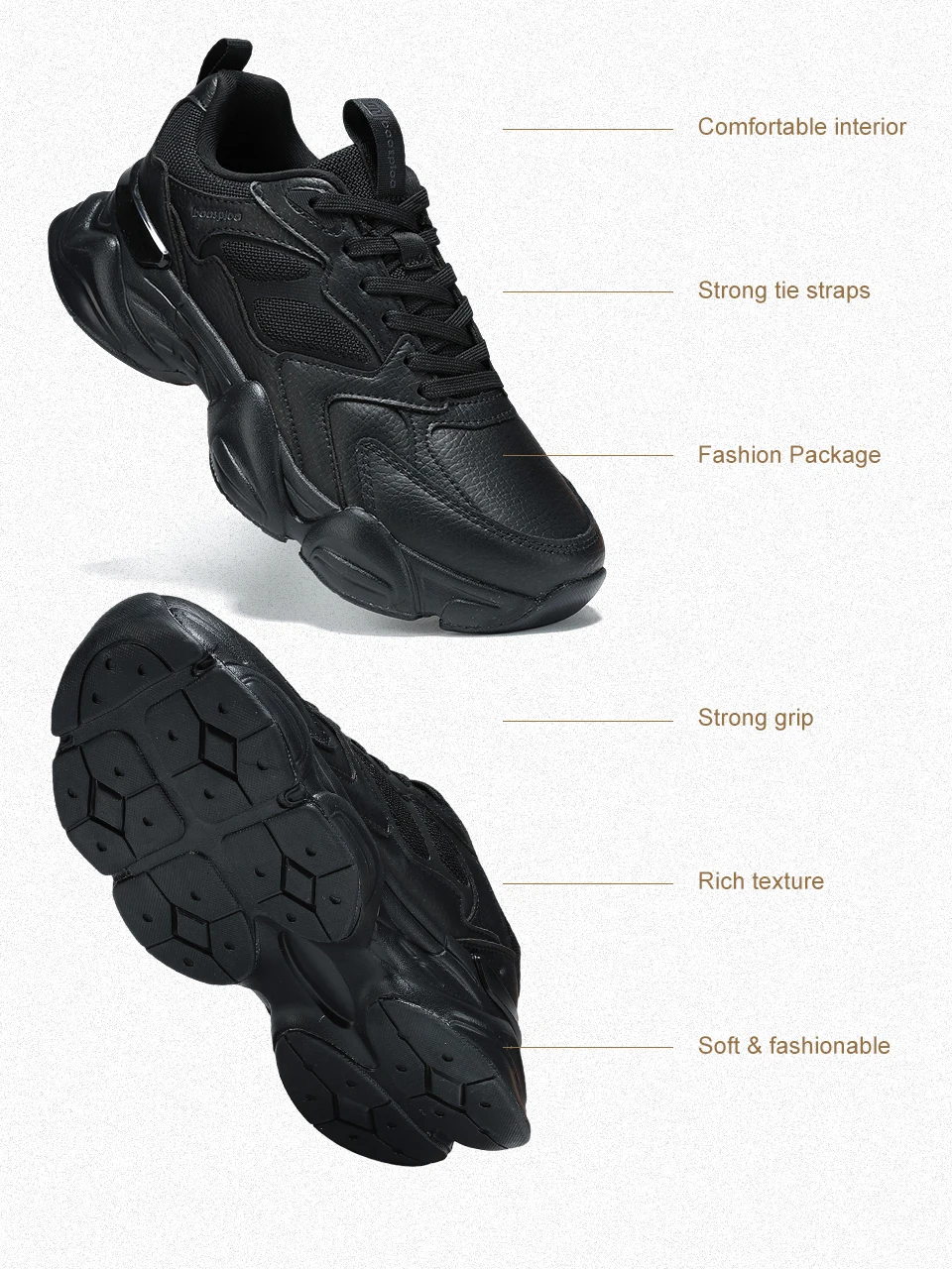 Baasploa Damen-Wanderschuhe, leichte, atmungsaktive Mesh-Sportschuhe, Marken-Komfort, weiche, höhenvergrößernde Freizeit-Sneaker für Damen – Detail 19