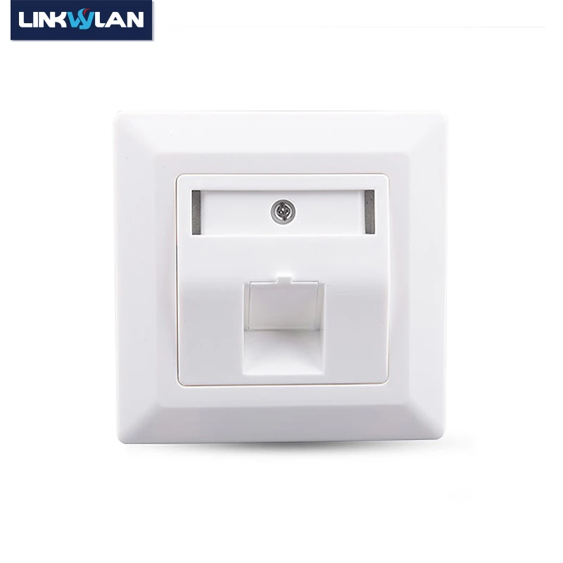 Linkwylan 80x80mm Single Port 1Port Faceplate Wall Plate With Metal Keystone Frame For RJ45 Shielded Modules Jacks