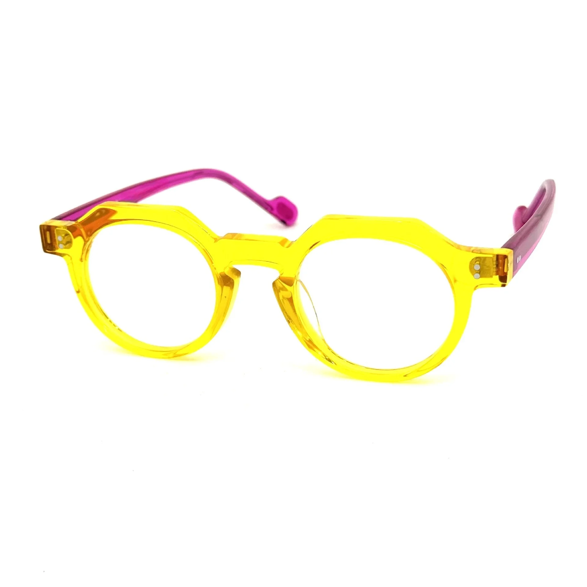 Belight optique France Design acétate forme de pêche coloré combiner couleur géométrie acétate lunettes hommes femmes lunettes DAYLEWIS