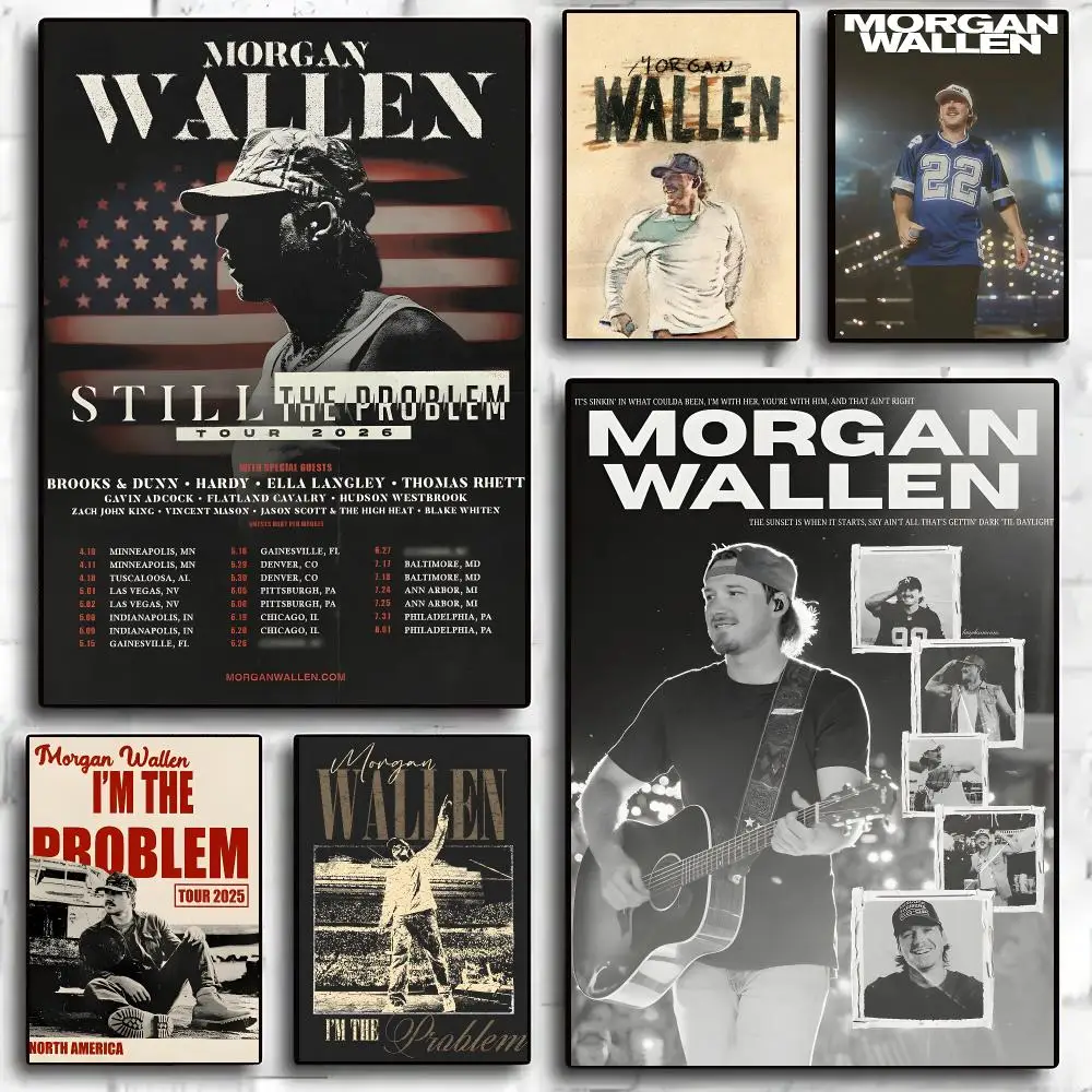 Singer M-Morgan Wallen Poster Living Room Bedroom Party Bar Decor Moisture-proof Art Wall Painting