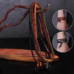 Sandalwood Buddhist Buddha Meditation 6mm 108 Prayer Bead Mala Bracelet for Women Men Vintage Jewelry Accessories